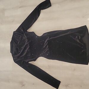 Sparkly open back , black dress